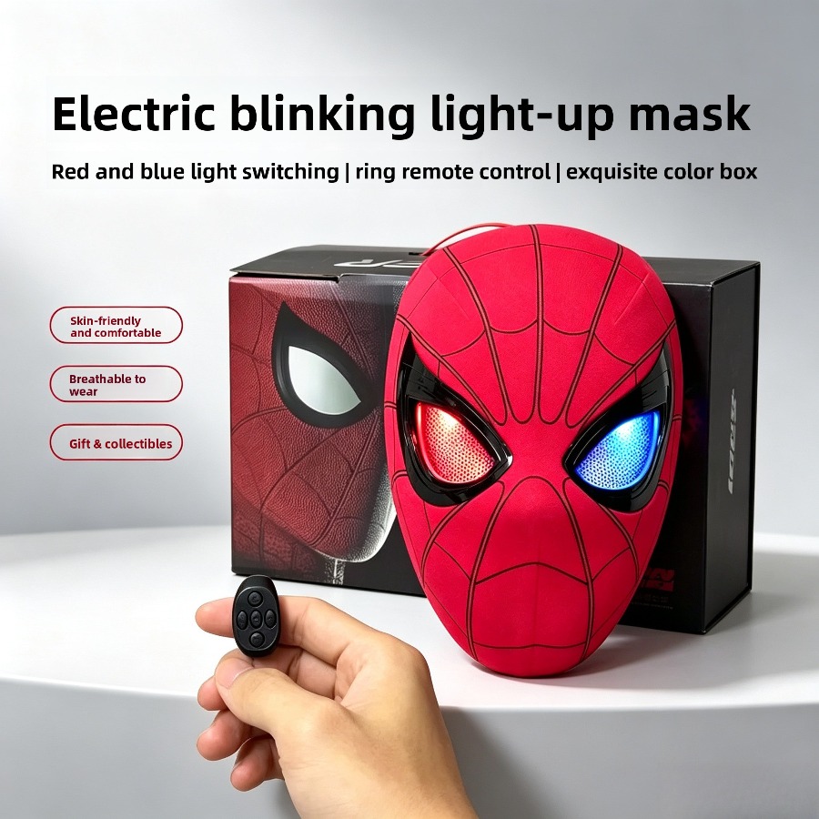 Led Ring Light 18 - Vollgesichts-Cosplay-Maske mit elektrischer Blinkfunktion, Ring-Fernbedienung, schaltbarem