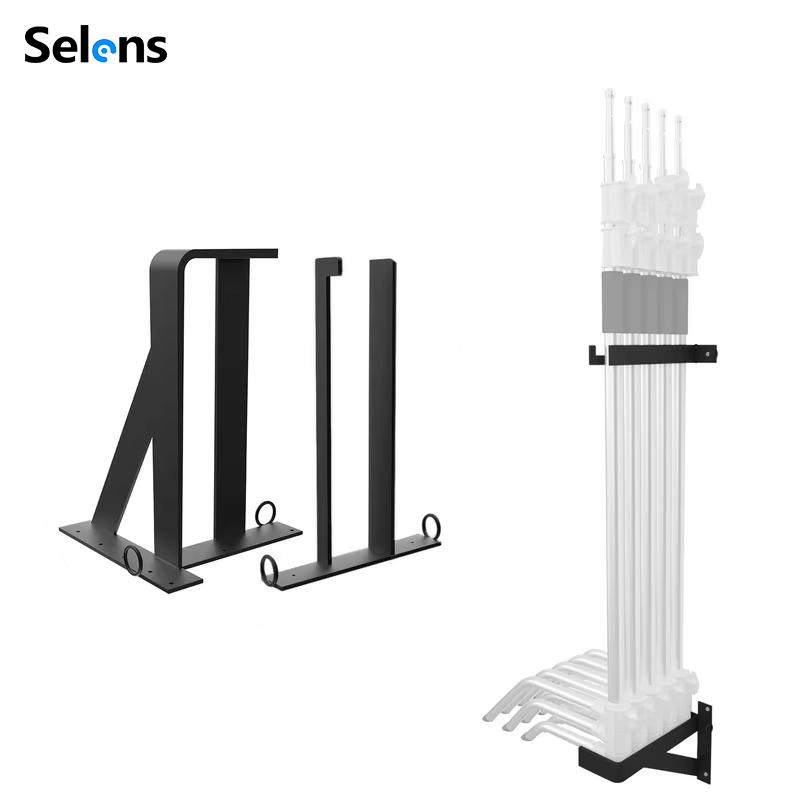 Photography Lighting Wall - Selens Wandmontage C-Stand Aufbewahrungsregal Schwerlast-Metallhalter Organizer