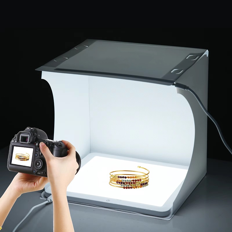 Photography Lighting Case - 20cm Tragbare Fotobox Faltbares LED-Lichtzelt Fotostudio-Lichtzelt