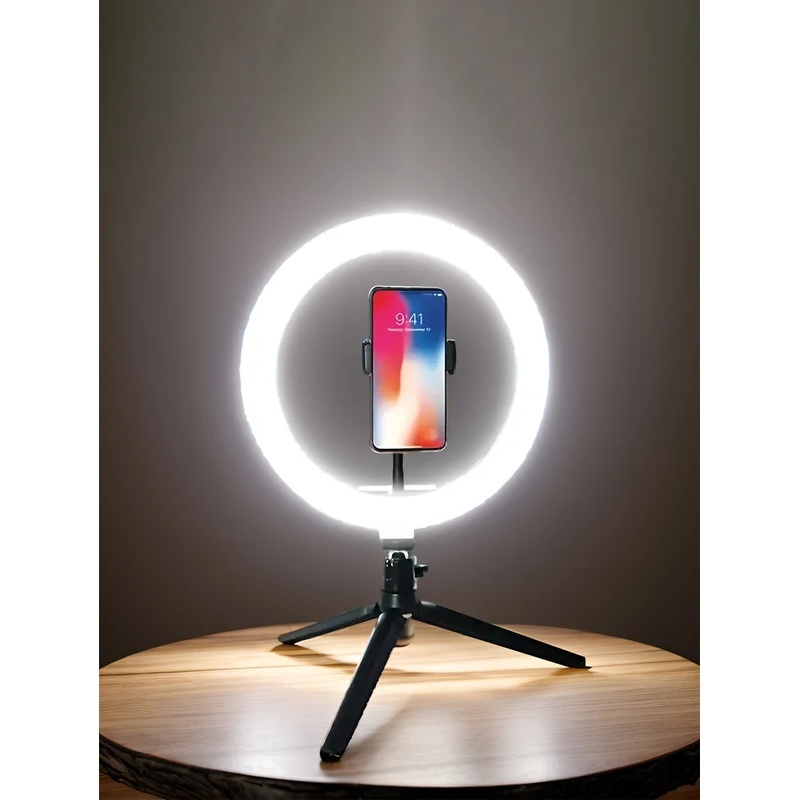 Makeup Photography Lighting - Desiontal 26cm Ringlicht mit Stativ, RGB-Taschenlicht