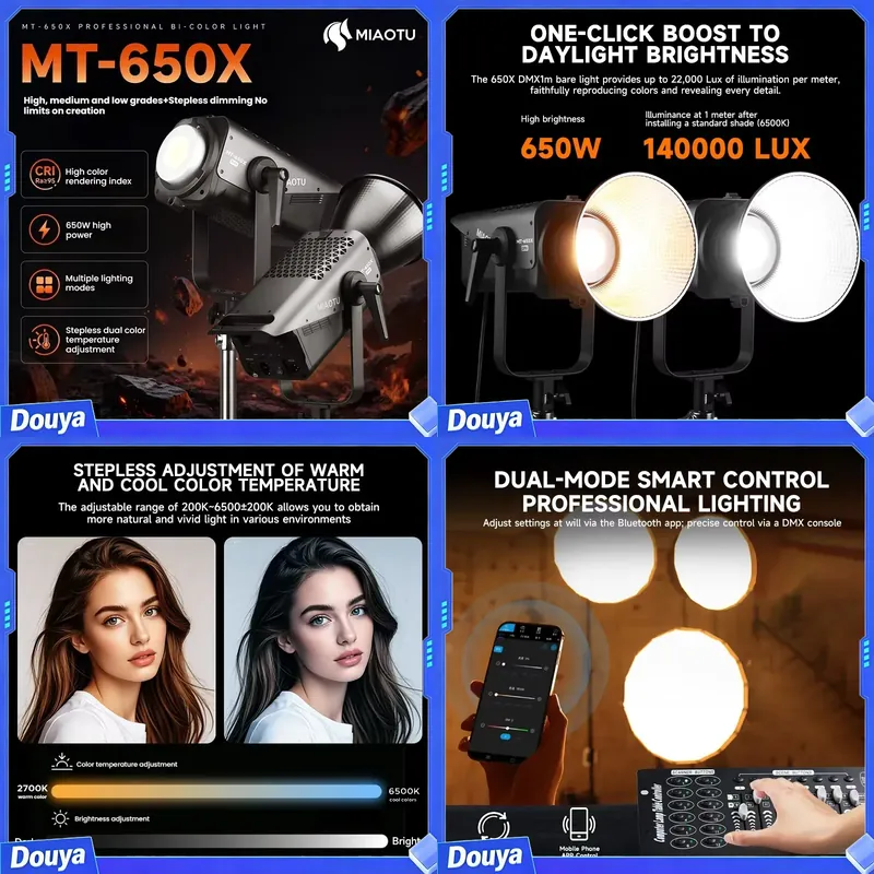 Photography Lighting Direction - MIAOTU Hochleistungs-Fotografie-Leuchten 2700-6500k, Unterstützt APP- und