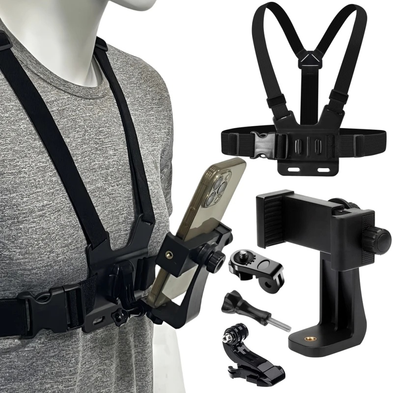 Gopro Action Camera Hero 13 Black - Telefon-Brustgurt-Halterung für iPhone 14, Handyhalterung für
