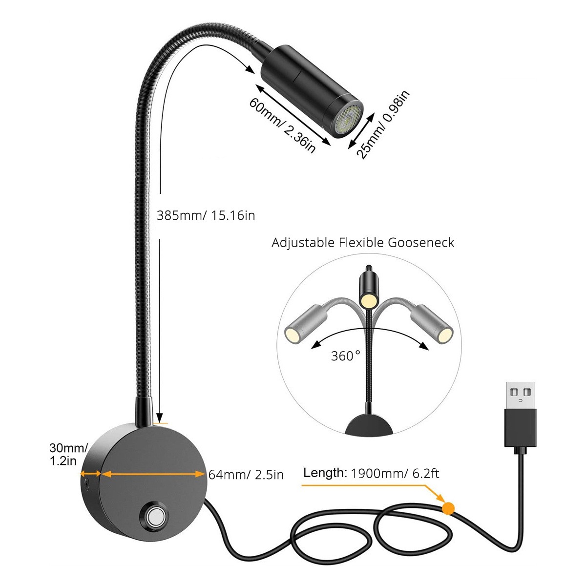 2 stücke 5V USB Nachttisch Wan – Photography Lighting Book Bewertung und Preis