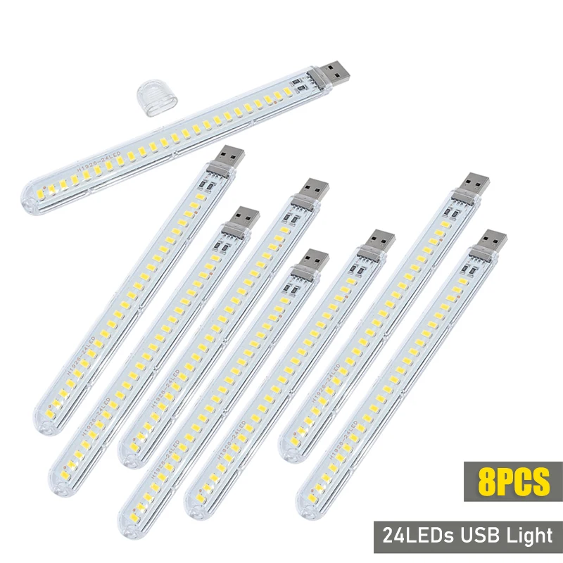 DC5V USB LED Licht 24LED 8LED  – Photography Lighting Book Bewertung und Preis