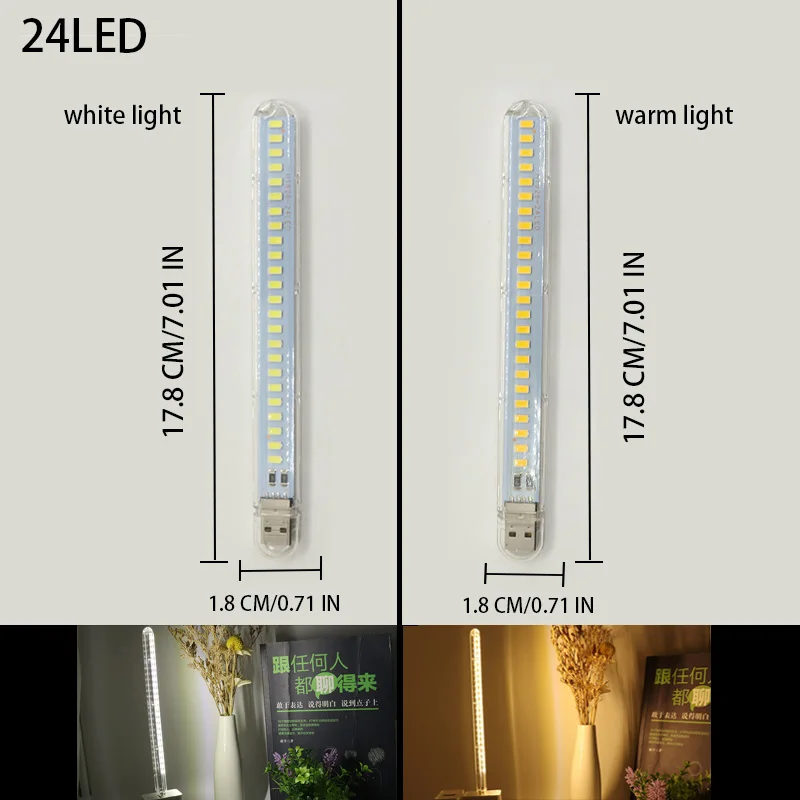 DC5V USB LED Licht 24LED 8LED  – Photography Lighting Book Bewertung und Preis
